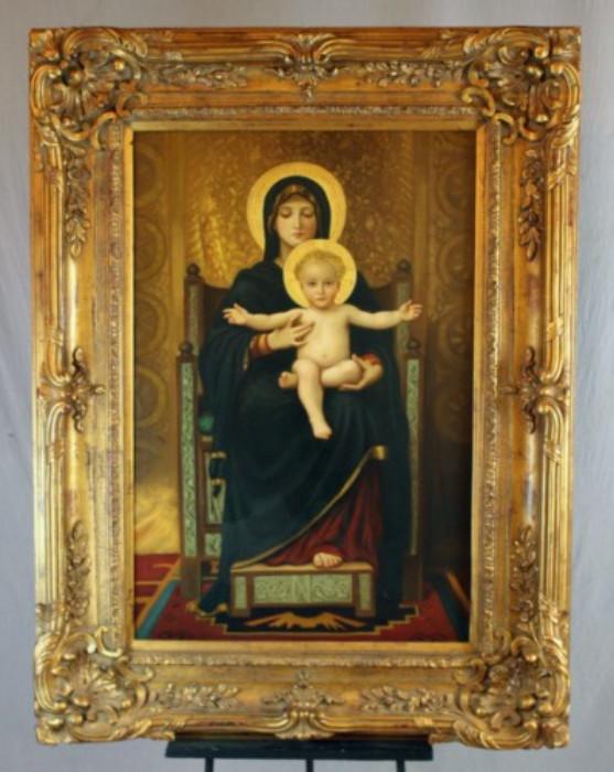 Oil on canvas depicting Madonna and Child