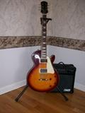 Les Paul Gibson Guitar, Case and Crate Amp