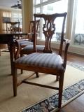 Detail of country Chippendale elm and ash chair