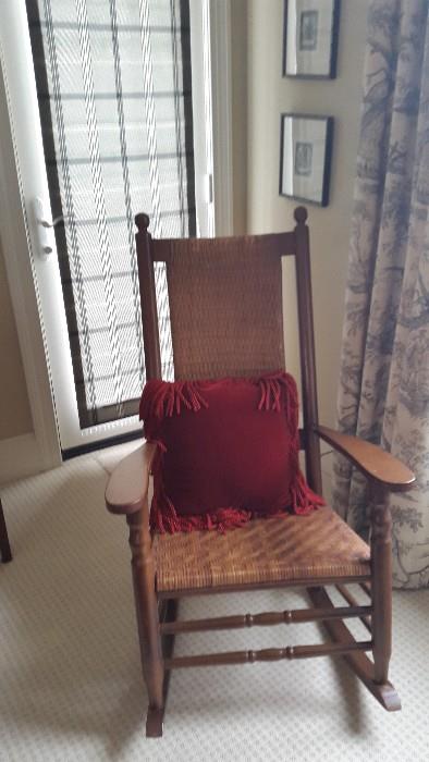 Country style woven hickory rocker