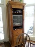 English bookcase cabinet with three drawers