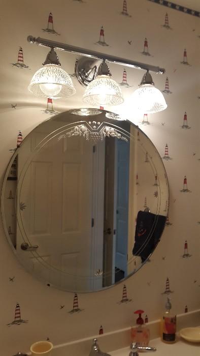 Art Deco style round mirror