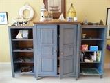 Three piece entertainment center bookcase