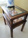 Display case and table with shell collection. Perfect for a lake home