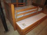 Thomasville twin bed with trundle. Rails are removable.
