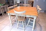 Beautiful, Quality Wood, Large Cafe-Height Kitchen Dinette Set