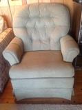 swivel rocker, sage green plush- nice