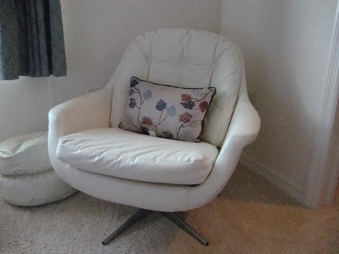 White chair, swivel, retro design