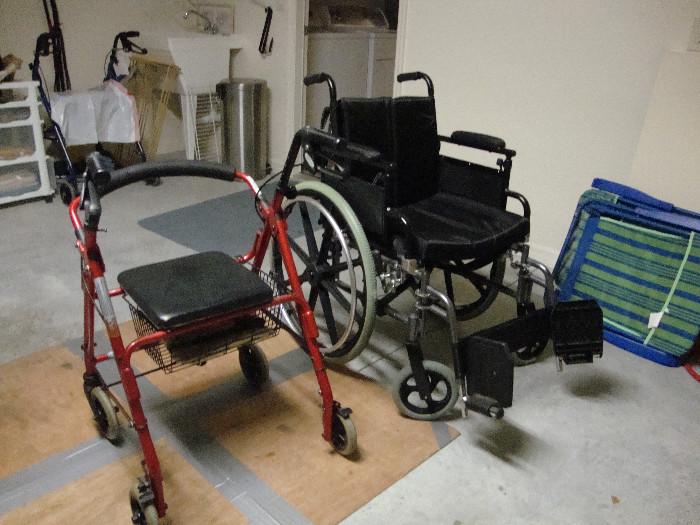 1 wheelchair, 3 walkers