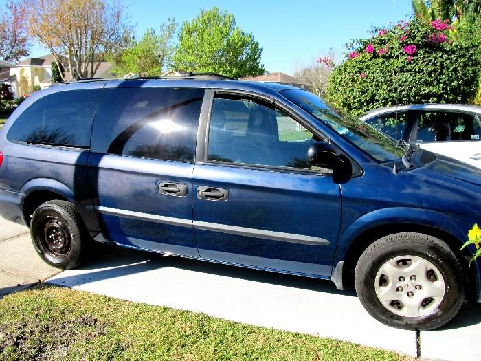 2002 Dodge Caravan with V-6 Engine, automatic transmission, cruise control, 3rd row seats, cloth upholstery in good condition,, power windows, power door locks...mileage 129,000.  A/C is presently not working likely needs air compressor replaced.