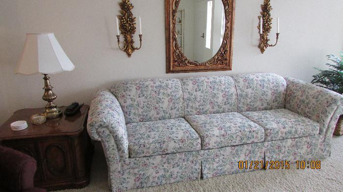 Three cushion sofa also has matching love seat, both are in very good condition non smoking home no pets