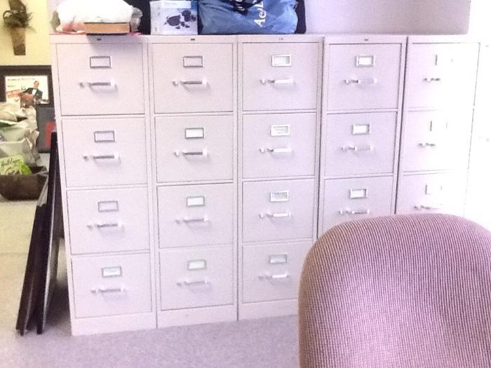 Metal 5 drawer file cabinets
