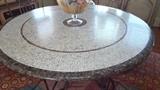 BEAUTIFUL INLAY MARBLE MOSAIC ROUND TABLE