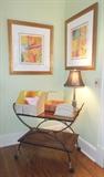 WOOD & METAL ROLLING TEA CART
TWO ORIGINAL SIGNED FRAMED WATERCOLOR ART PIECES