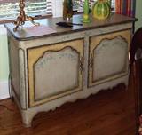 LARGE HANDPAINTED SHABBY CHIC DOORED CABINET BUFFET