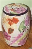 GORGEOUS EXOTIC FLOWERS CHINESE PORCELAIN STOOL