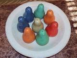 POTTERY BOWL WITH COLORFUL POTTERY PEARS