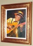 ORIGINAL OIL PAINTING OF "BLUES SINGER"