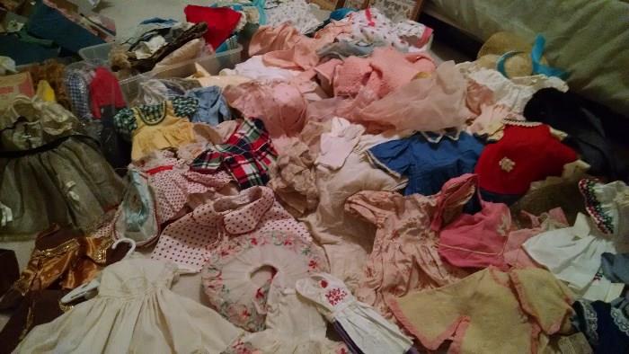 VINTAGE DOLL CLOTHES...LARGE COLLECTION
