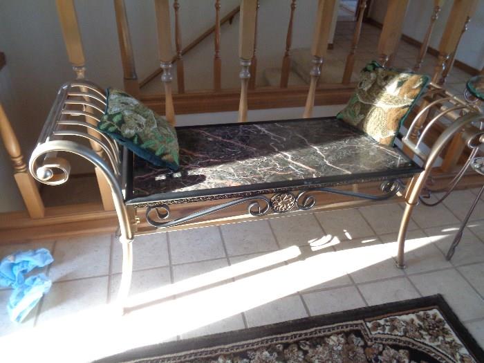great marble & metal bench