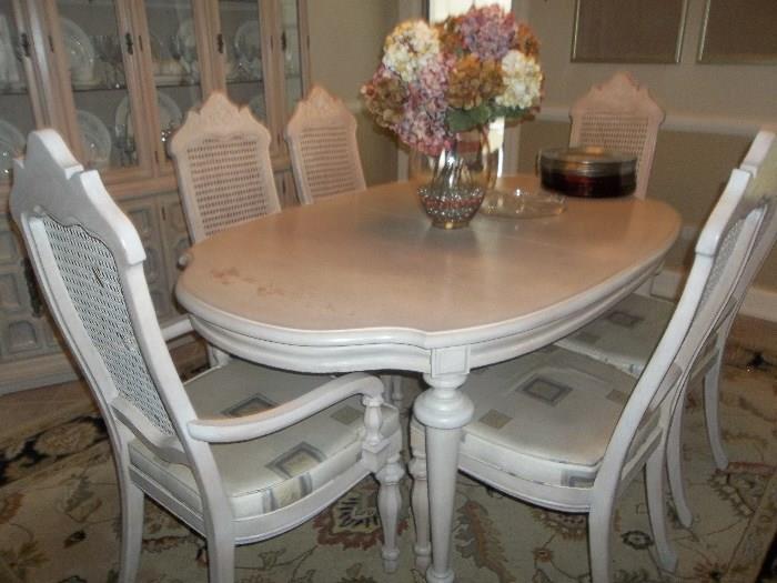 Dining Room Set, 2 leaves, 6 chairs, China Cabinet and Server