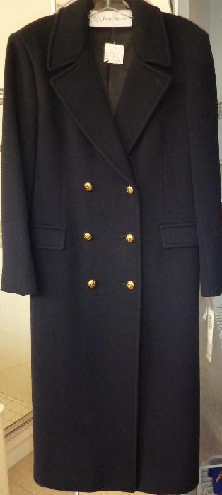 Vintage Womens Size 12 Evan-Picone Navy Pure Wool Coat
