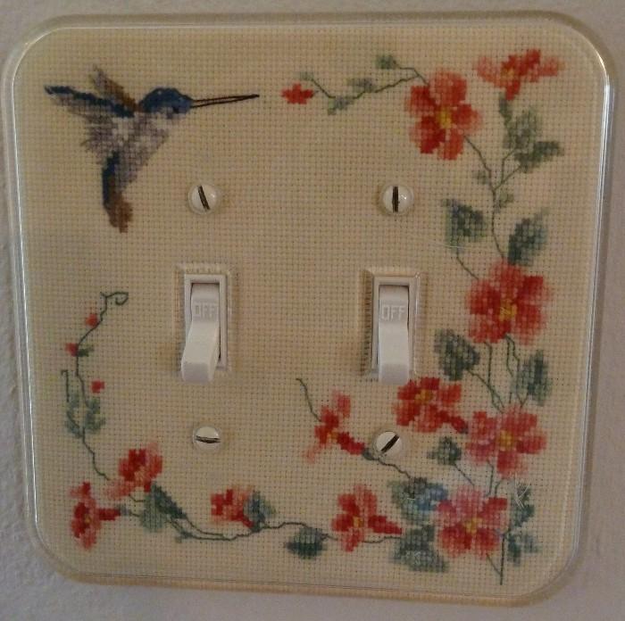 Hand Embroidered Switch Plate Cover