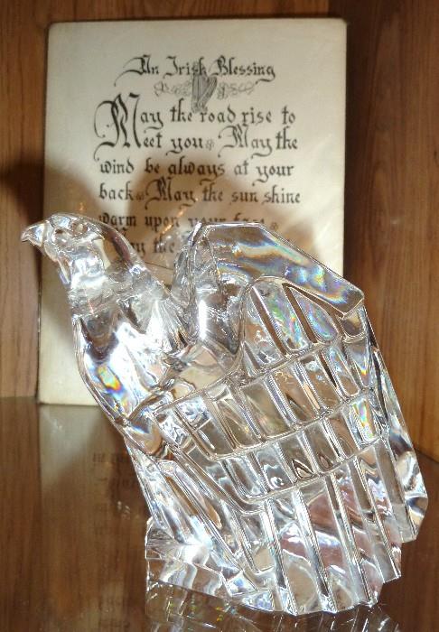 Steuben Art Glass Crystal American Eagle Ornamental Paperweight