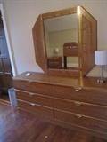 Long dresser and mirror  that goes with previous picture.  Think of a shore/vacation home. This is a great quality set!