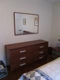 Long dresser of bedroom set for sale.  Perfect.
