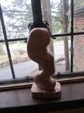 Pink Marble Original Carved Statue by Michael Wehrstedt, signed.  His art is highly sought after especially in California.  His art is a great investment.