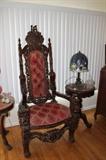 Massive carved Throne chair. 