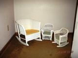 Wicker child rocker set