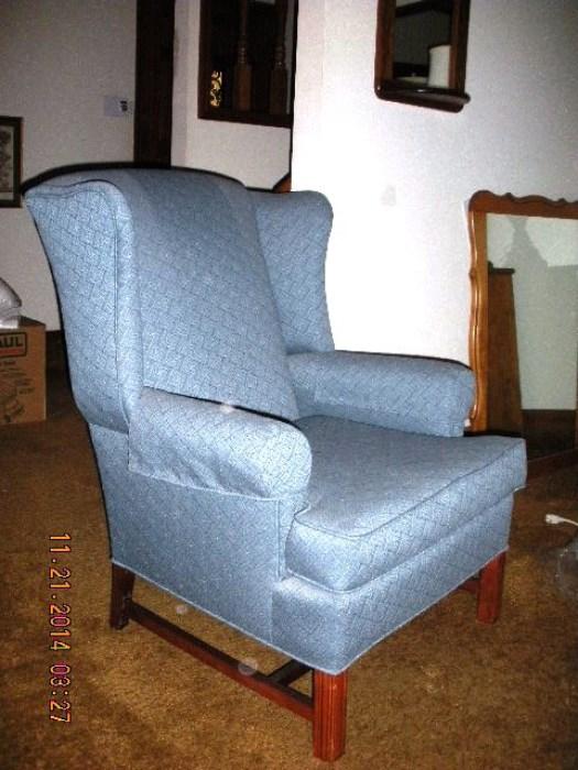 Wing back chair wood frame