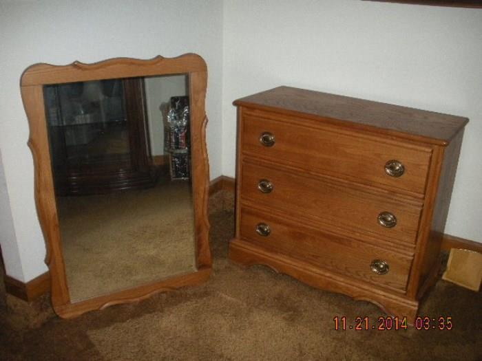 oak chest with mirror