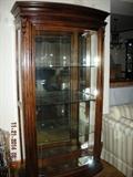 Wood curio  glass a