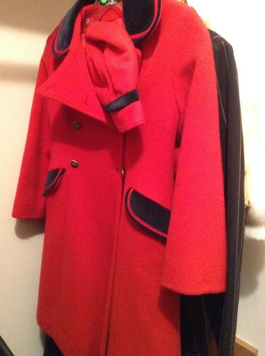 red girls coat excellent coat with hat 