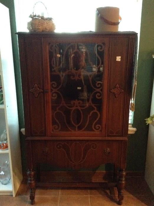 Antique Curio with drawer and shelves