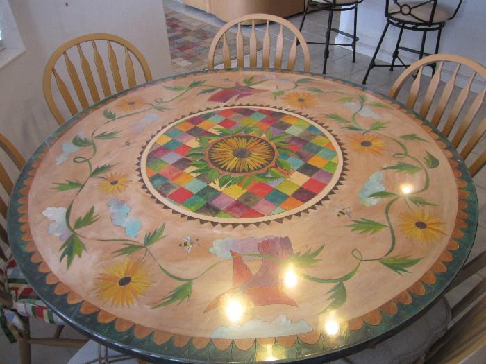 Hand painted dining table