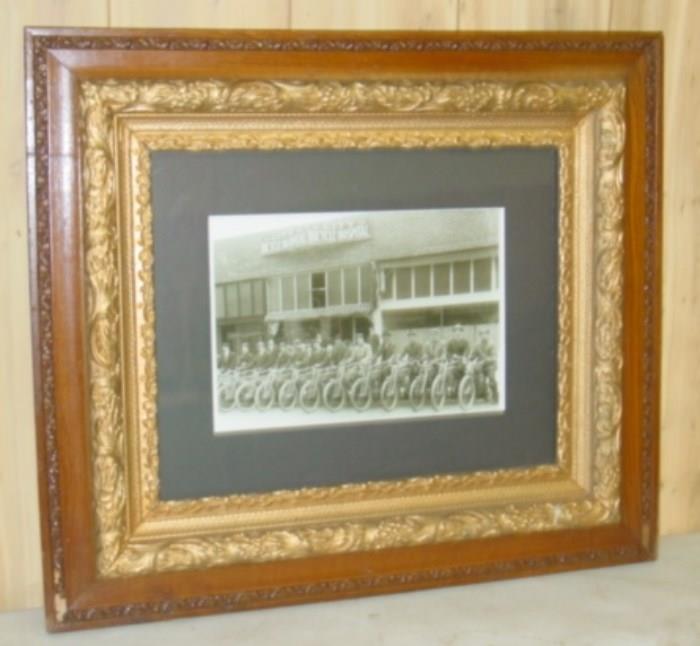 Oak Frame w/Early City Bicycle Hospital Picture