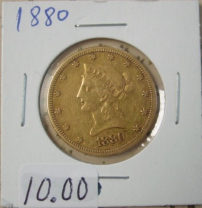 1880 Gold $10.00 Coin