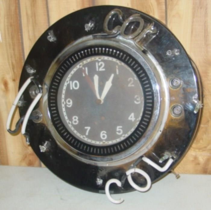 Old Metal Neon Clock