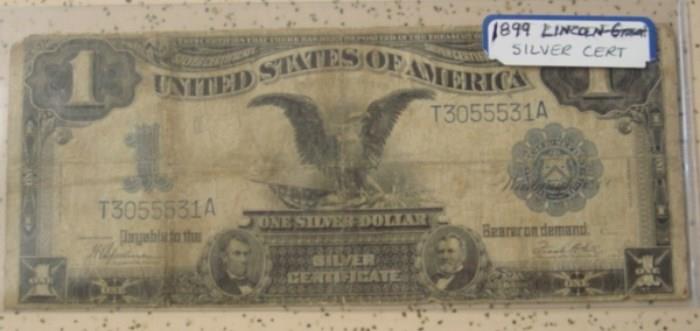 1899 Lincoln & Grant $1.00 Silver Certificate