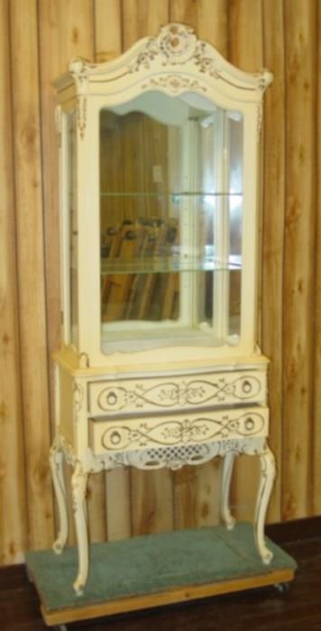 Lighted French Curio Cabinet
