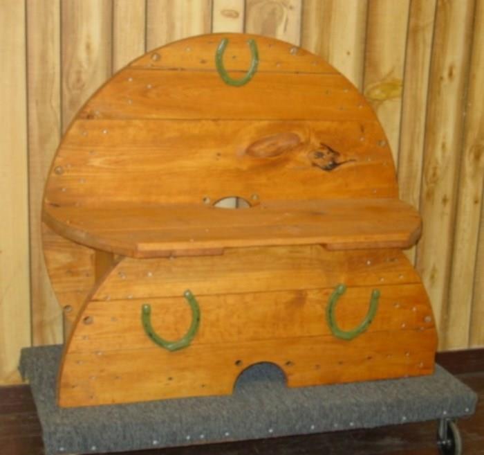 Wooden Horseshoe Bench