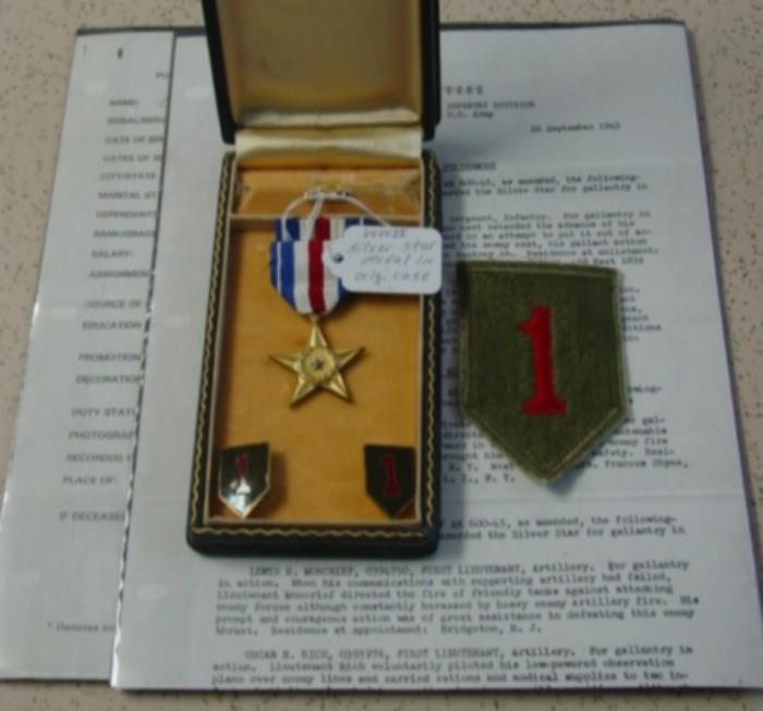 WWII Silver Star Medal In Original Case w/Paperwork