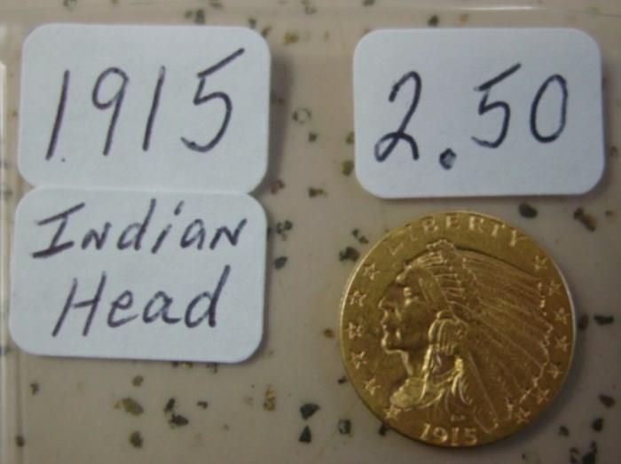 1915 Gold $2.50 Indian Head Coin