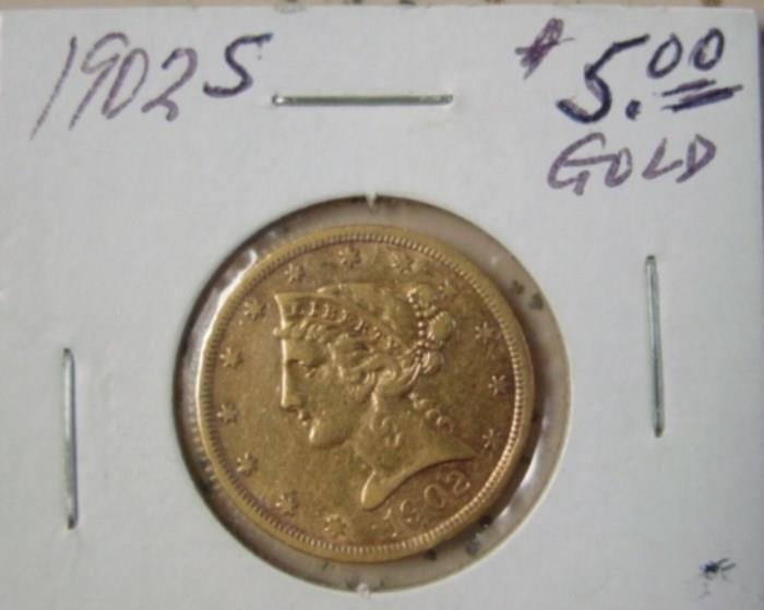 1902-S Gold $5.00 Coin