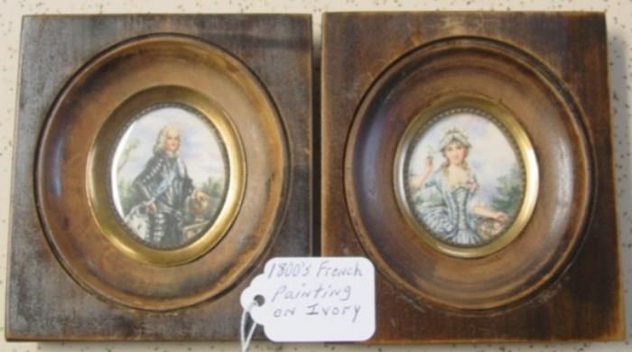 1800's French Painting On Ivory