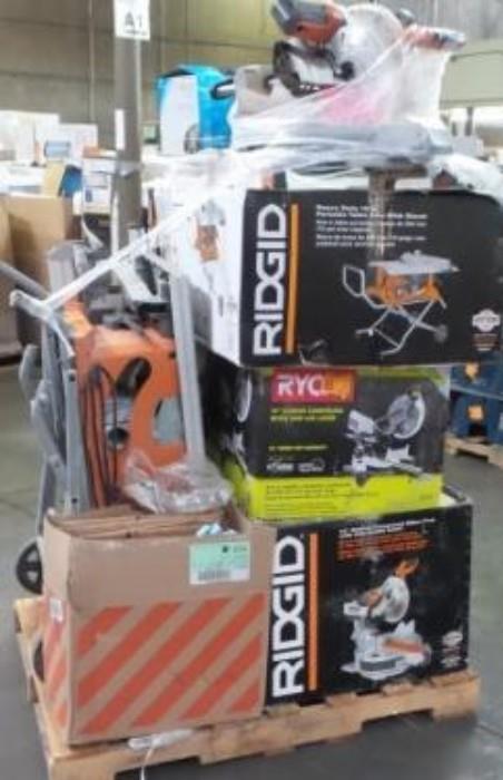  Lot including -
Ridgid 15-Amp 12 in. Sliding Compound Miter Saw with Adjustable Laser Outside Box
Ridgid 15-Amp 10 in. Heavy-Duty Portable Table Saw with Stand
Ryobi 10 in. Sliding Miter Saw with Laser
Ridgid 15-Amp 12 in. Sliding Compound Miter Saw with Adjustable Laser
Ridgid 15-Amp 10 in. Heavy-Duty Portable Table Saw with Stand Outside Box
with $1995.00 ESTIMATED total retail value. View lot here http://bidonfusion.com/m/lot-details/index/catalog/2296/lot/240899/